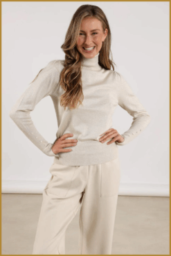 Nukus-Sylvia pullover lurex sand-NUK250123