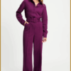 Pom Amsterdam Jumpsuit Plum Paars – dames jumpsuit met ceintuur