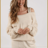 Nukus-Praag pullover lurex sand-NUK250127