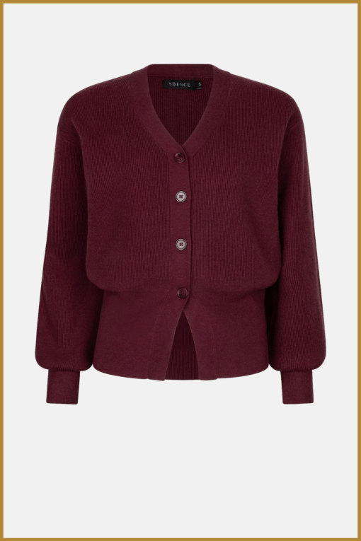YDENS-cardigan janella burgundy-YDE250035