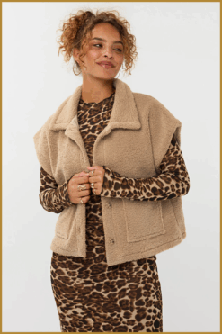 YDENCE-  Gilet Rejou beige-YDE250030
