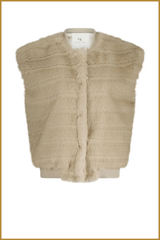 Nukus-Billy gilet stripe sand-NUK250134 - Afbeelding 2