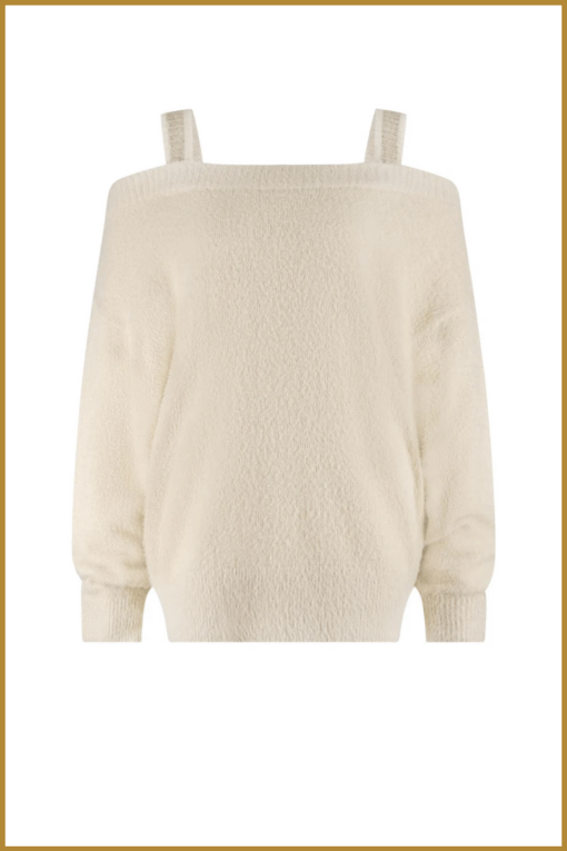 Nukus-Praag pullover lurex sand-NUK250127 - Afbeelding 2