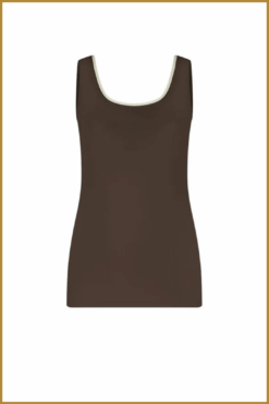 Nukus-Juba singlet dark chocolate gold-NUK250140