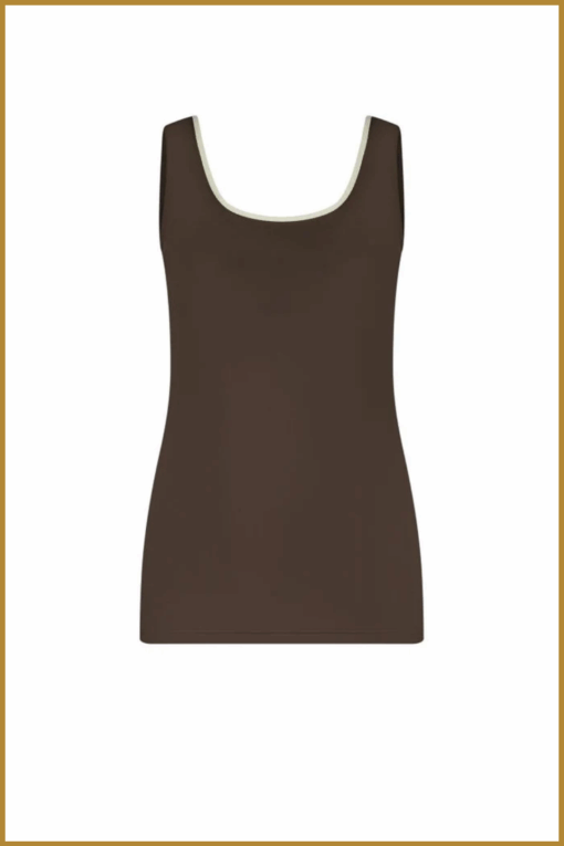 Nukus-Juba singlet dark chocolate gold-NUK250140