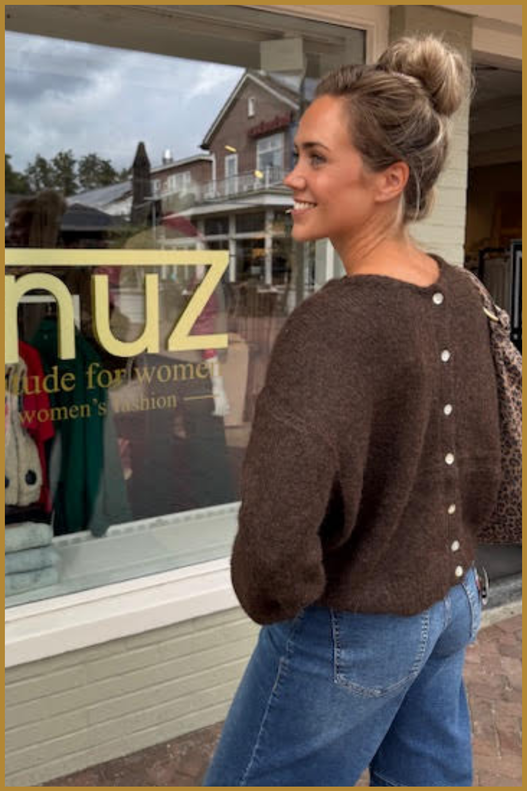 INUZ-Vest vintage choco-TUR250012 INUZ-Vest vintage choco-TUR250012 - Afbeelding 2