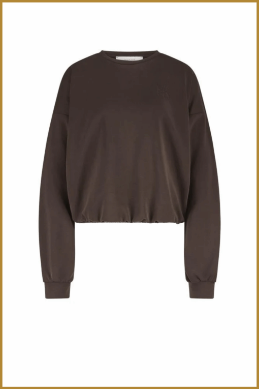 Nukus-Gabi pullover dark chocolate-NUK250124 - Afbeelding 2