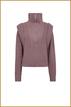 Muse Copenhagen Pullover CMYARI Purple – dames pullover met col