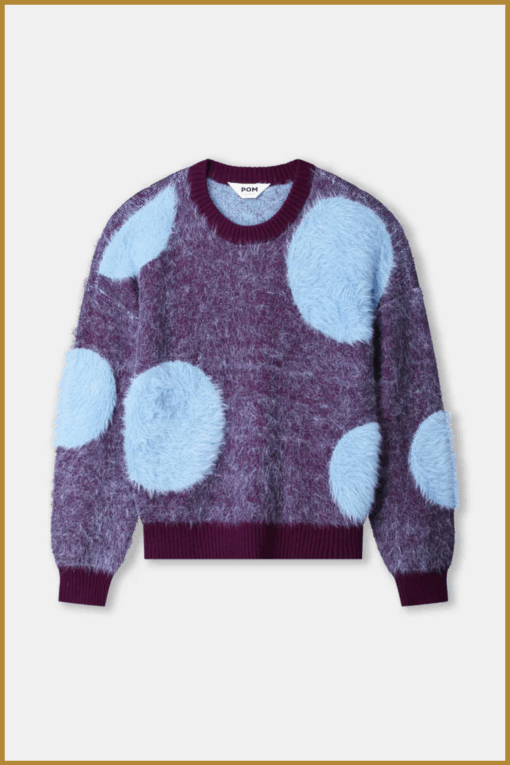 POM-  PULLOVER - Dots Plum paars-POM250072 - Afbeelding 2