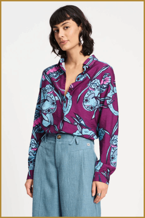 POM-  BLOUSE - Mila Mystic Dinner paars-POM25069