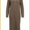 OBJECT- OBJELVA L/S RE V-NECK KNIT DRESS bruin-OBJ250052