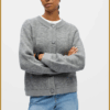 - OBJMERLE LS LO KNIT BOMBER grijs-OBJ250054