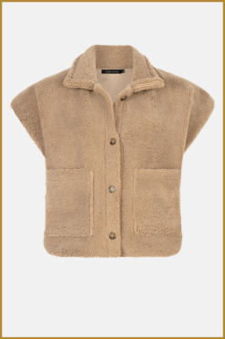 Alternative view of YDENCE-  Gilet Rejou beige-YDE250030
