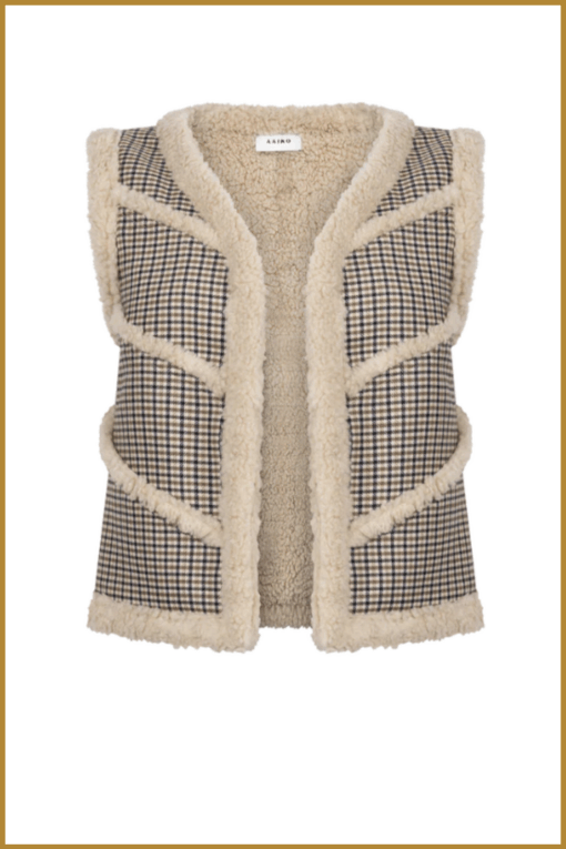 AAIKO- gilet NARIN PIED TBA bruin-AAI250063 - Afbeelding 2