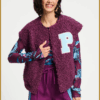 POM- GILET - Teddy Baseball Plum paars-POM250074