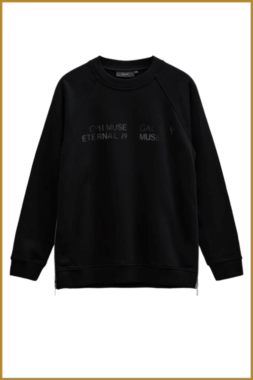 Muse Copenhagen Sweatshirt CMROCO Black – dames sweater zwart