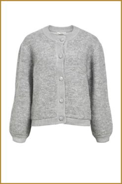 Alternative view of - OBJMERLE LS LO KNIT BOMBER grijs-OBJ250054