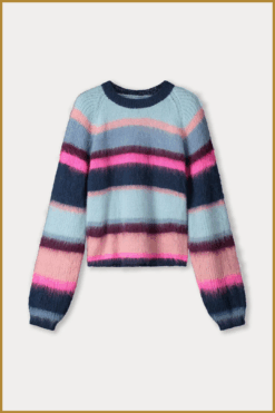 Alternative view of POM- PULLOVER - Brushed Stripes Blue blauw