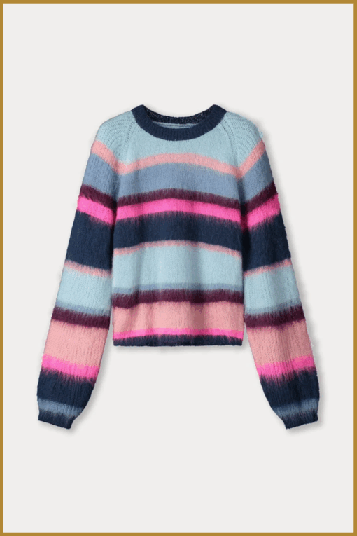 POM- PULLOVER - Brushed Stripes Blue blauw - Afbeelding 2