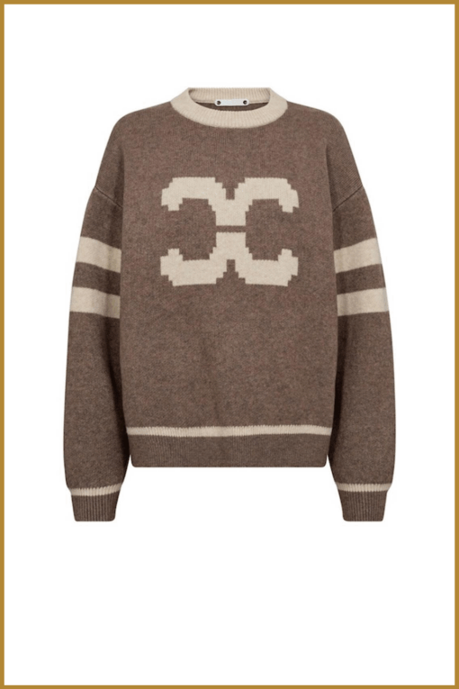 CO COUTURE -  RowCC Coco Logo Knit bruin-COC250019