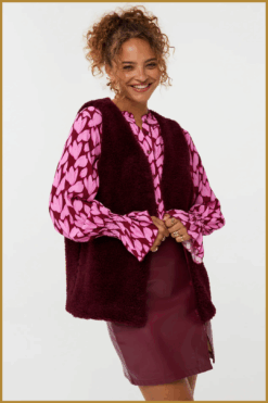 YDENCE- ilet Sascha burgundy-YDE250032