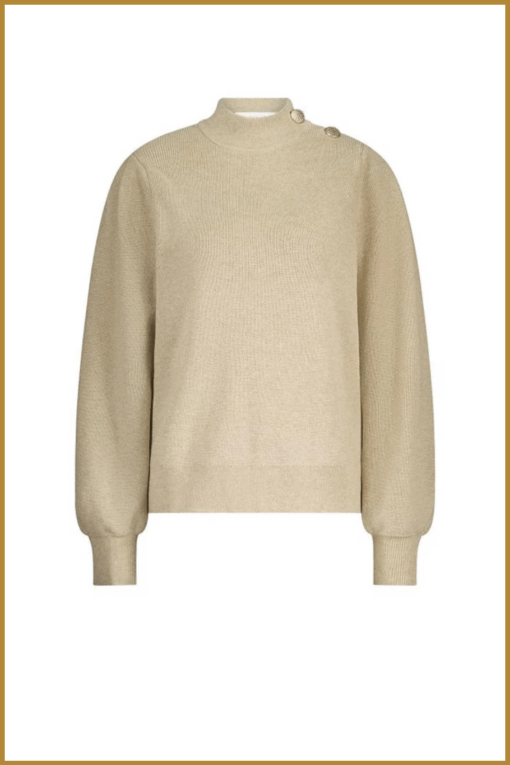 Nukus-Daytona pullover lurex sand-NUK250128 - Afbeelding 2