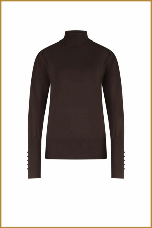 Nukus-Silvi pullover dark chocolate-NUK250125 - Afbeelding 2
