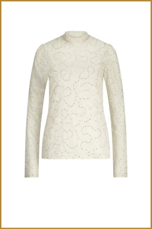 Nukus-Puck top leaf paillet off white-NUK250120 - Afbeelding 2
