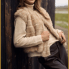 Nukus-Billy gilet stripe sand-NUK250134