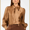 AAIKO- blouse VERONNE TIE bruin-AAI250068