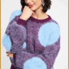 POM- PULLOVER - Dots Plum paars-POM250072