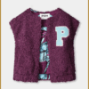 POM- GILET - Teddy Baseball Plum paars-POM250074