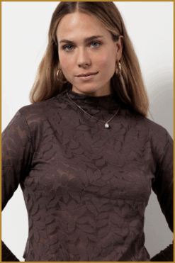 STUDIO ANNELOES-Reagan lace top espresso-STU250096