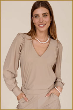 Inuz – Attitude for Women damesmode | Home STUDIO ANNELOES-Les top taupe-STU250094
