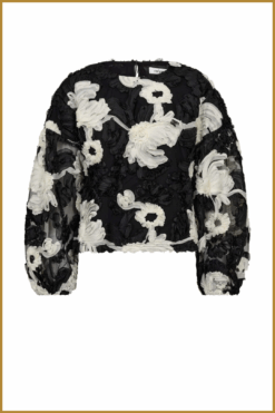 CO COUTURE  FleurCC Fluffy Blouse zwart-COC250034