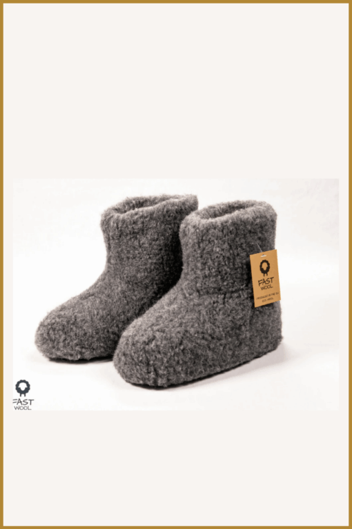 INUZ-Wollen sloffen donker grijs-INU250302