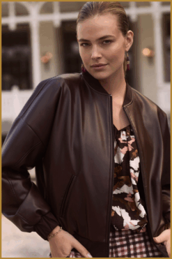 STUDIO ANNELOES-Mayte faux bomber bruin-STU250099