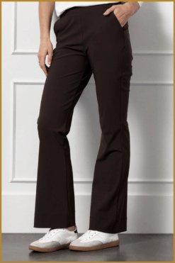 STUDIO ANNELOES- Flair bonded trousers espresso-STU250062