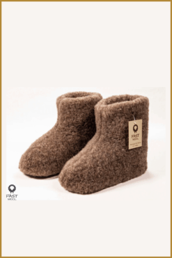 INUZ- Wollen sloffen bruin-INU250301