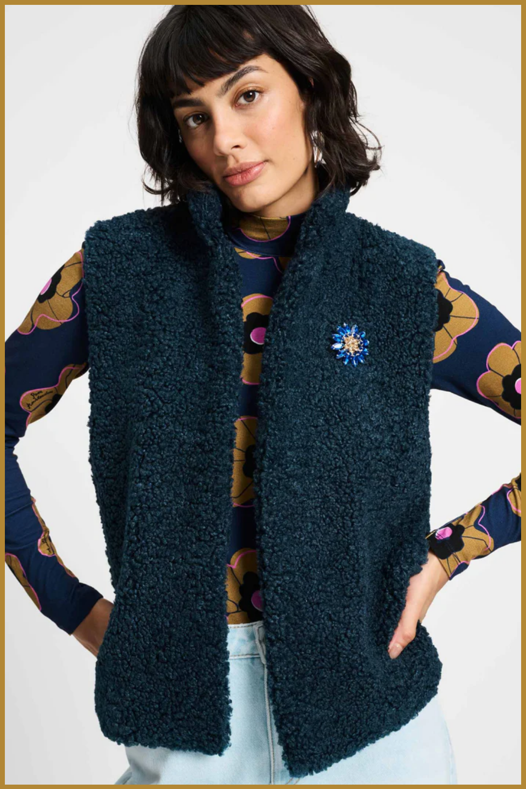 POM-Gillet teddy love navy-POM250231 POM-Gillet teddy love navy-POM250231