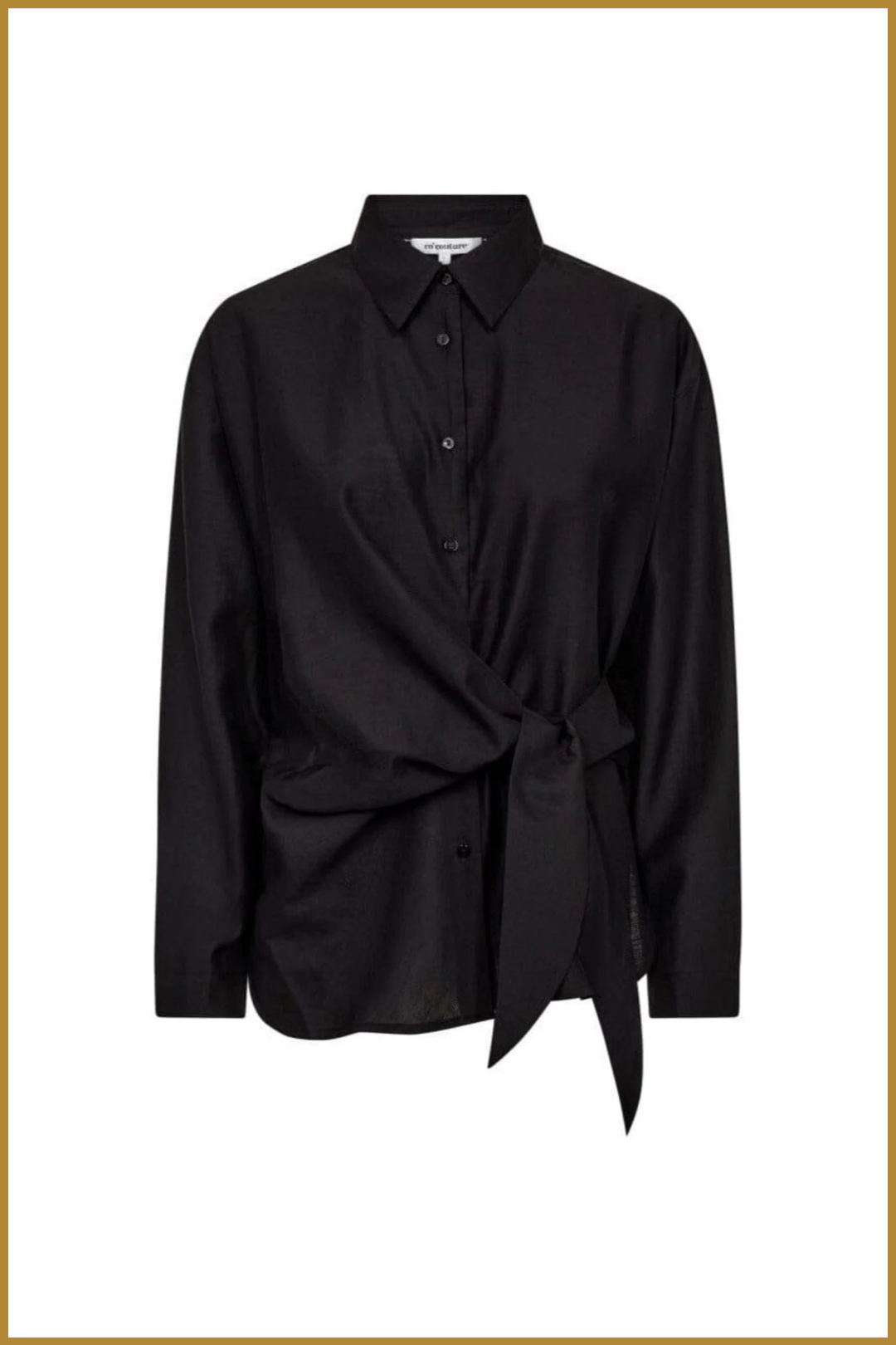 COC250035 -IdinaCC Tie Shirt zwart-COC250035 COC250035 -IdinaCC Tie Shirt zwart-COC250035