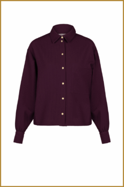 Alternative view of STUDIO ANNELOES-Melani waffle blouse blackberry-STU250107