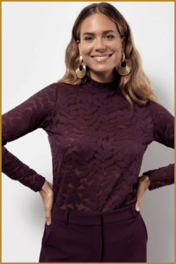 STUDIO ANNELOES-Reagan lace top blackberry-STU250105