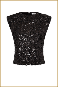 Alternative view of CO COUTURE-RoslynCC Sequin Top zwart-COC250039