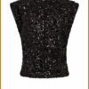 CO COUTURE-RoslynCC Sequin Top zwart-COC250039 CO COUTURE-RoslynCC Sequin Top zwart-COC250039