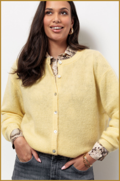 STUDIO ANNELOES-Bibi mohair cardigan butter yellow-STU260031