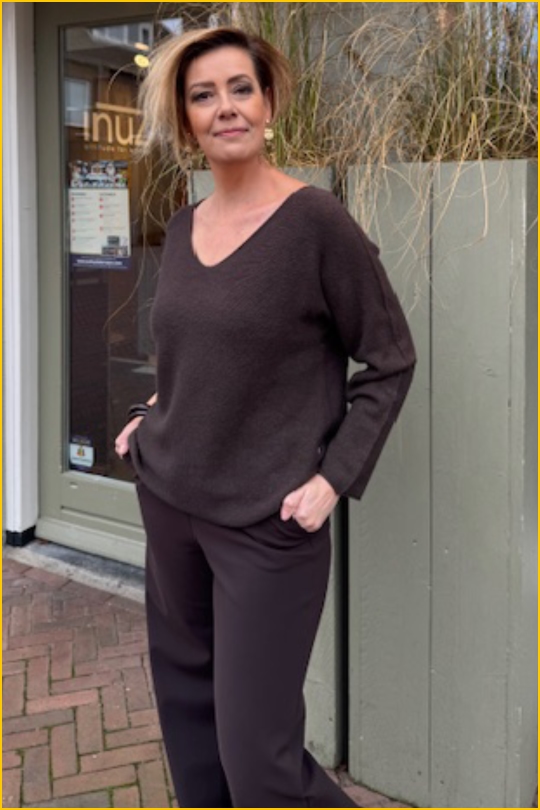 INUZ SELECT Basic V choco-SEL250033 INUZ SELECT Basic V choco-SEL250033 - Afbeelding 2