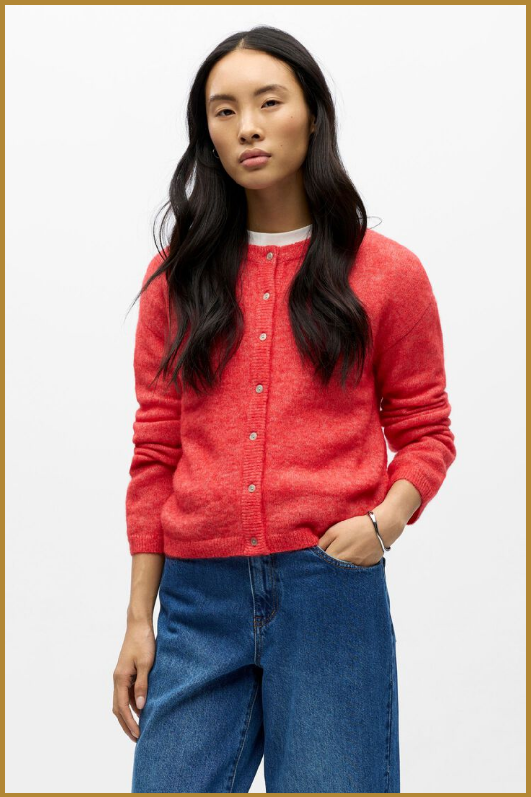 OBJECT- OBJAGATE L/S pointsetta-OBJ260002 Object vest Objagate rood dames – rood damesvest Object