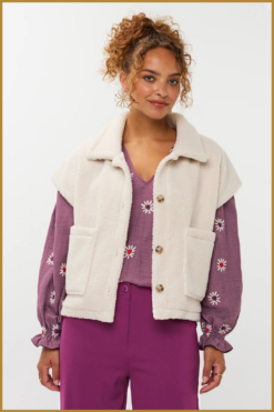 YDENCE- Gilet Rejou ecru -YDE250031