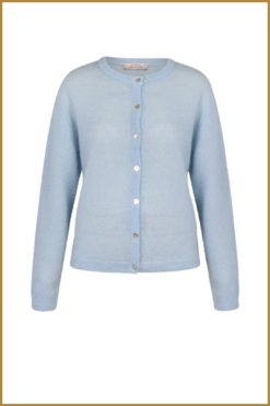 Alternative view of STUDIO ANNELOES-bibi mohair cardigan pastel blue-STU260032